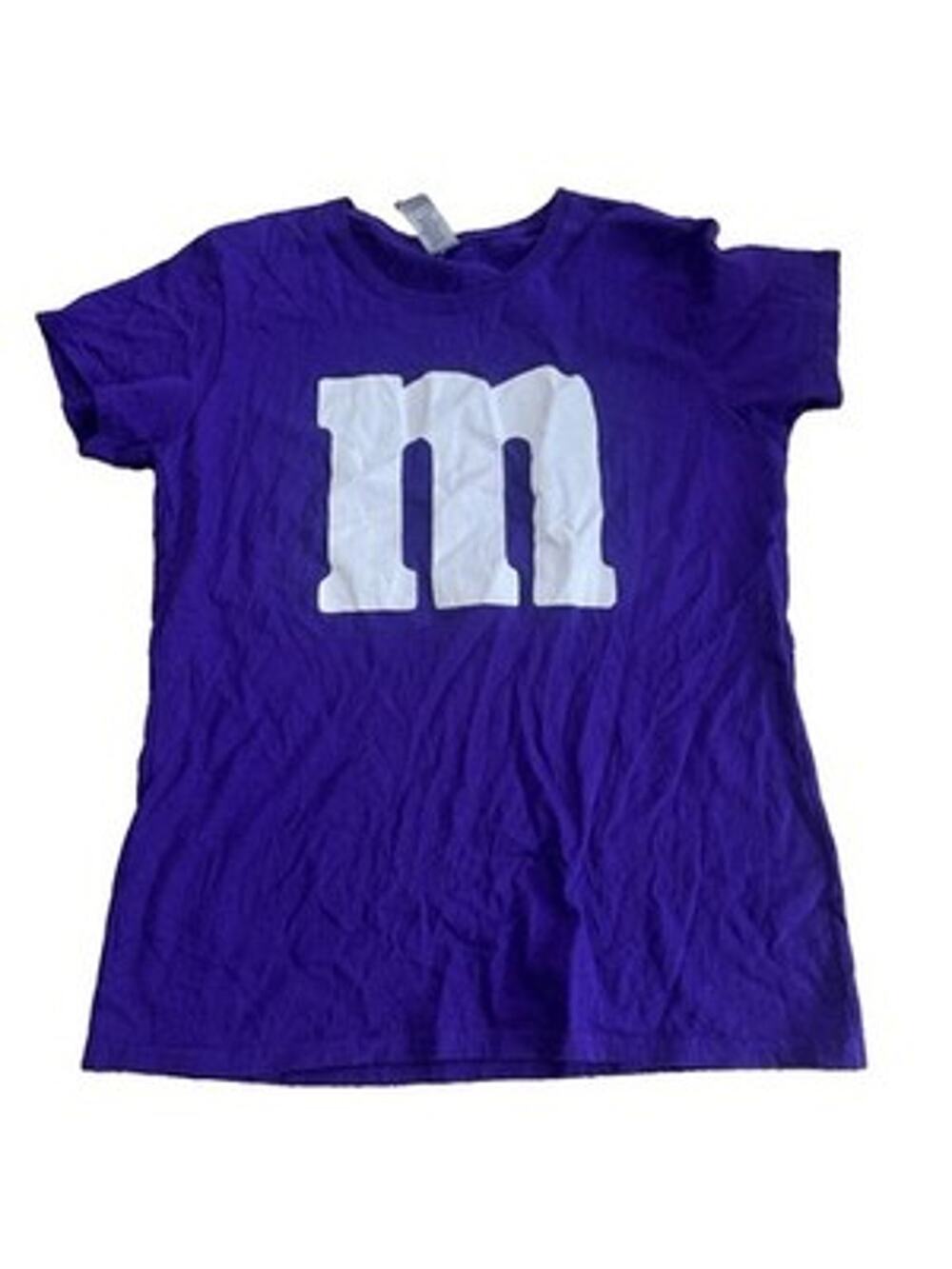 M&M Purple Character Womens Graphic T Shirt Size Large Short Sleeve Casual Tee